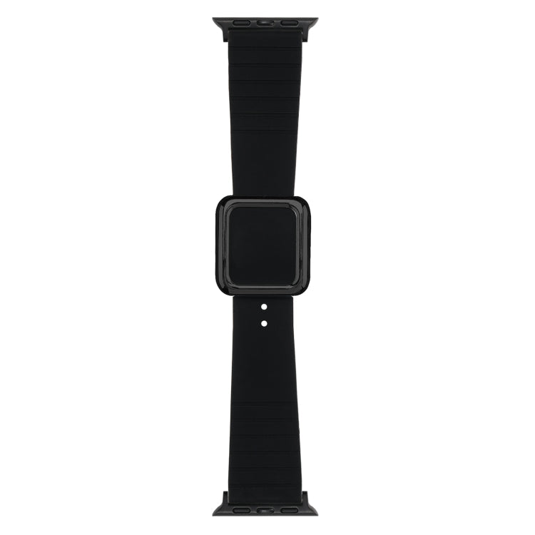 Black Square Buckle Silicone Watch Band For Apple Watch Series, Series 1