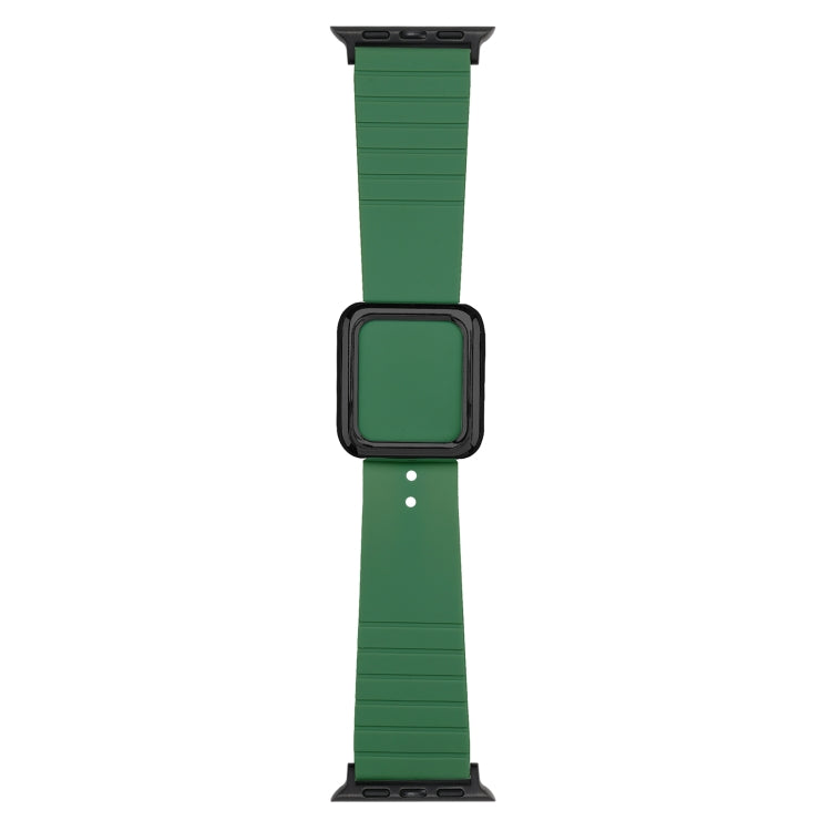 Black Square Buckle Silicone Watch Band For Apple Watch Series, Series 1