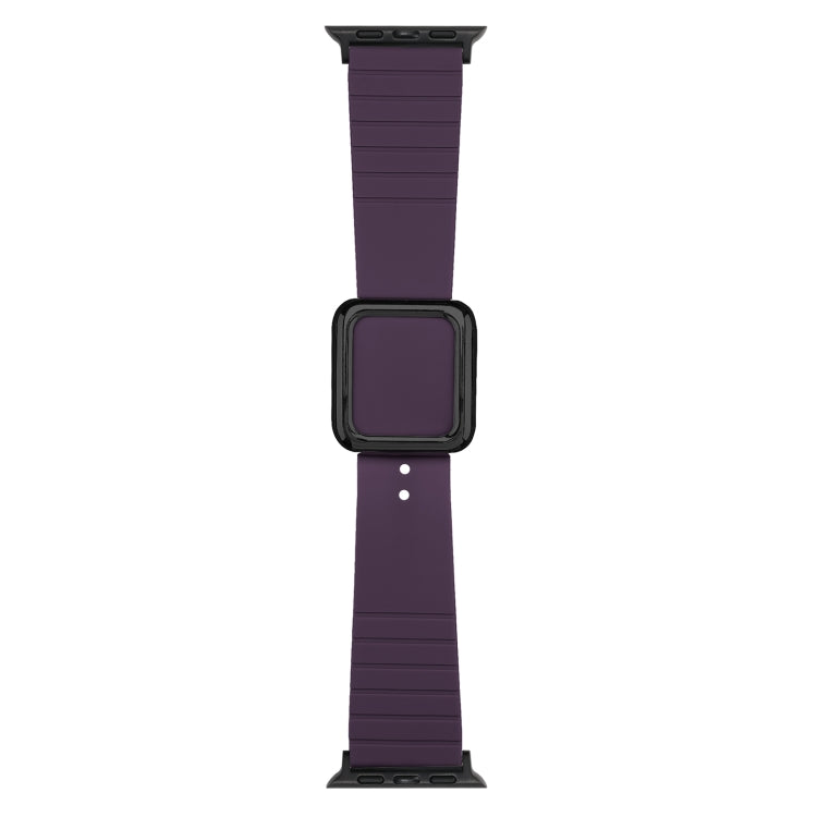 Black Square Buckle Silicone Watch Band For Apple Watch Series, Series 1