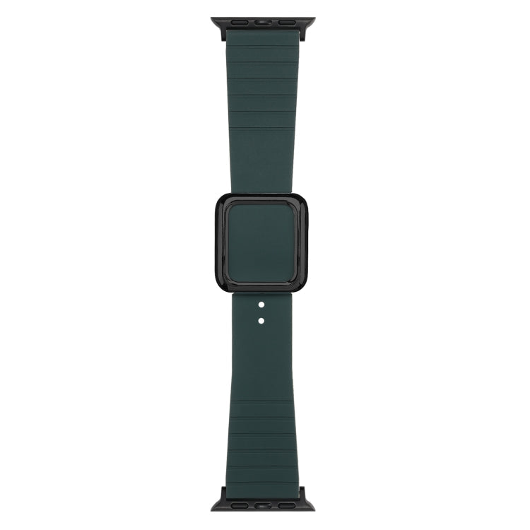 Black Square Buckle Silicone Watch Band For Apple Watch Series, Series 1