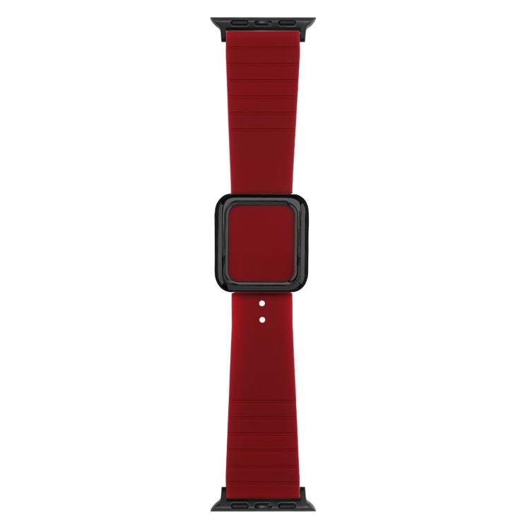 Black Square Buckle Silicone Watch Band For Apple Watch Series, Series 1