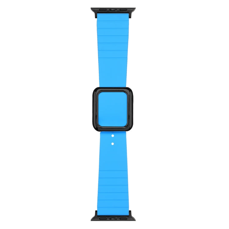 Black Square Buckle Silicone Watch Band For Apple Watch Series, Series 1