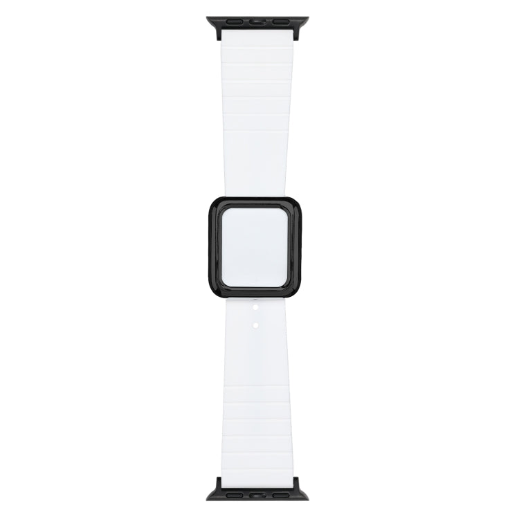 Black Square Buckle Silicone Watch Band For Apple Watch Series, Series 1