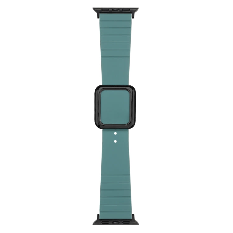 Black Square Buckle Silicone Watch Band For Apple Watch Series, Series 1