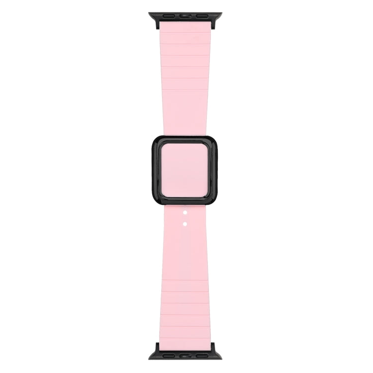 Black Square Buckle Silicone Watch Band For Apple Watch Series, Series 1