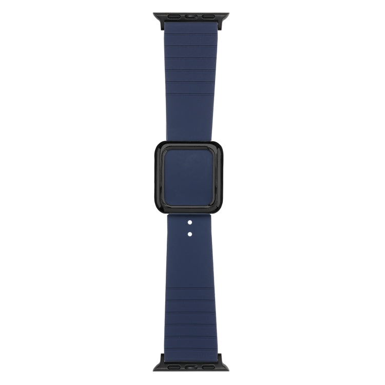 Black Square Buckle Silicone Watch Band For Apple Watch Series, Series 1