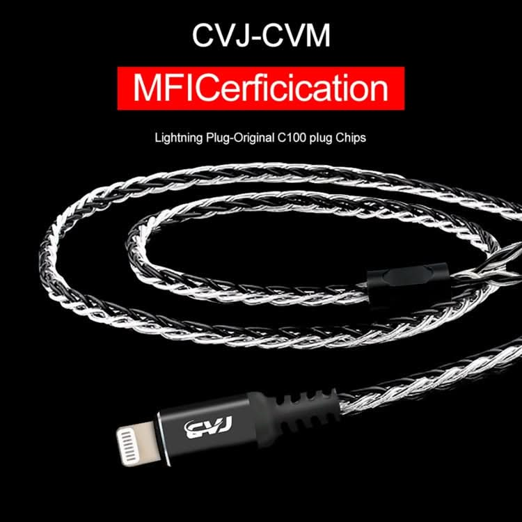 CVJ-CVM 8 Core TC Silver Plated 3.5mm 0.75mm MMCX HIFI Earphone Update Cable