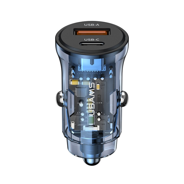 USAMS US-CC164 C32 30W Transparent Dual Port Mini Car Charger ÎҵÄÉ̵ê