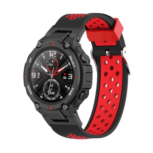 3-Row Holes Two-color Silicone Watch Band