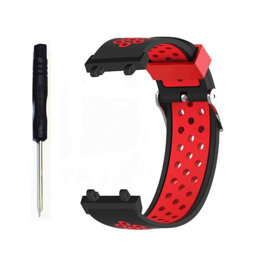 3-Row Holes Two-color Silicone Watch Band