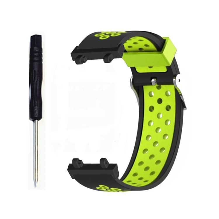 3-Row Holes Two-color Silicone Watch Band