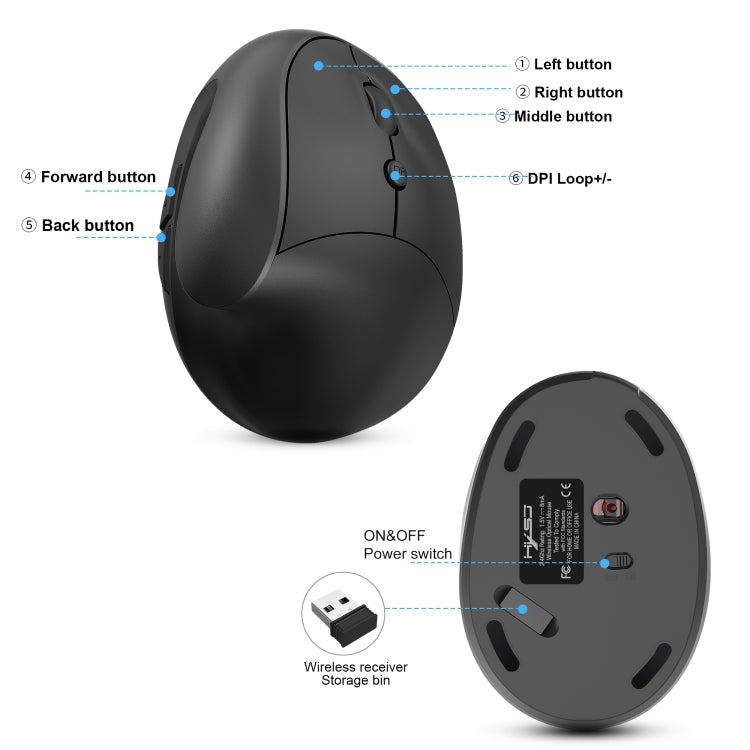 X10 2.4G Wireless Rechargeable Vertical Ergonomic Gaming Mouse My Store