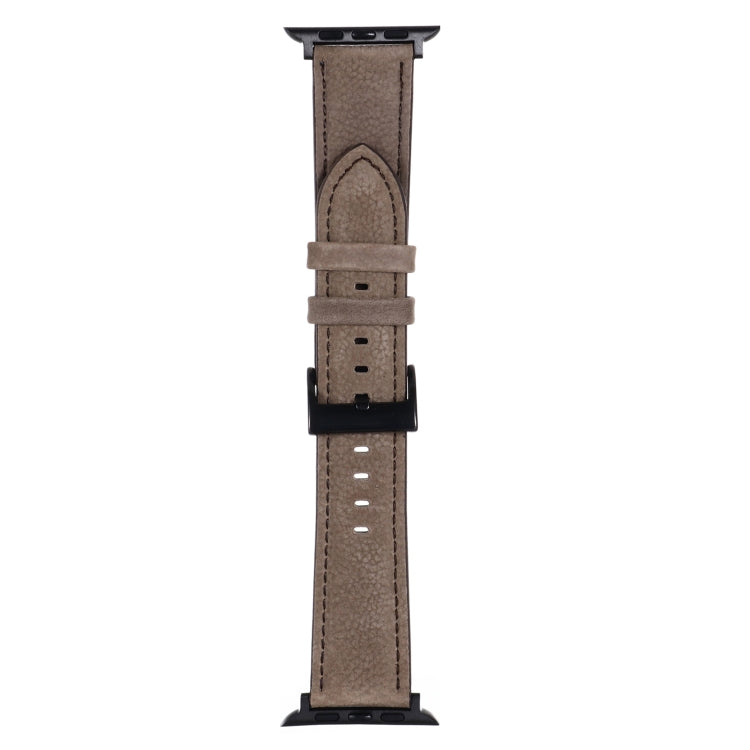 Litchi Texture Leather Watch Band For Apple Watch Series