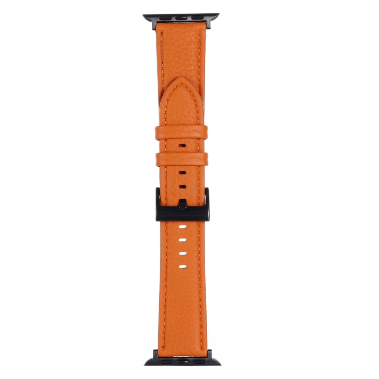 Litchi Texture Leather Watch Band For Apple Watch Series