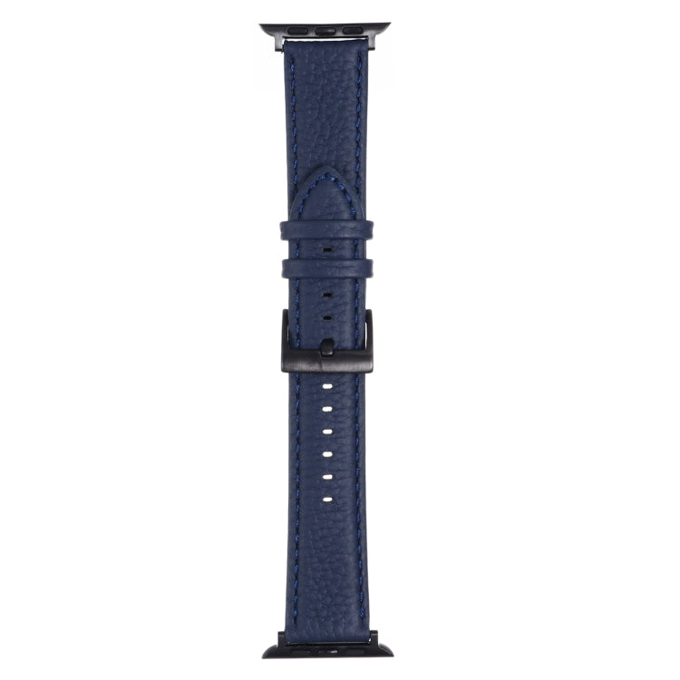 Litchi Texture Leather Watch Band For Apple Watch Series