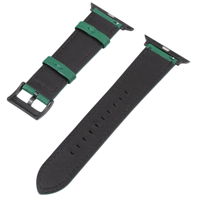 Litchi Texture Leather Watch Band For Apple Watch Series