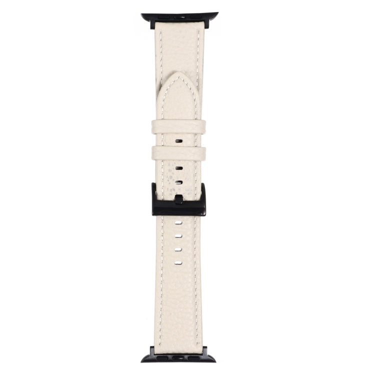 Litchi Texture Leather Watch Band For Apple Watch Series