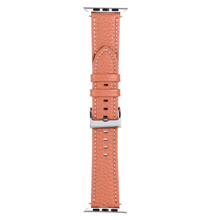 Litchi Texture Leather Watch Band For Apple Watch Series