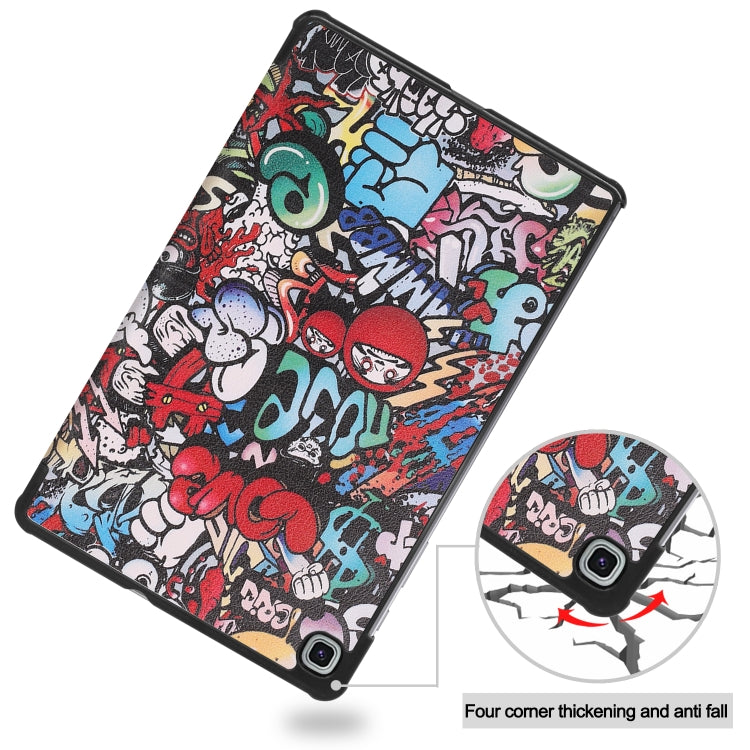 Colored Drawing Horizontal Flip Leather Case, with Three-folding Holder My Store