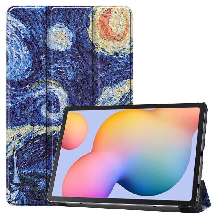 Colored Drawing Horizontal Flip Leather Case, with Three-folding Holder My Store