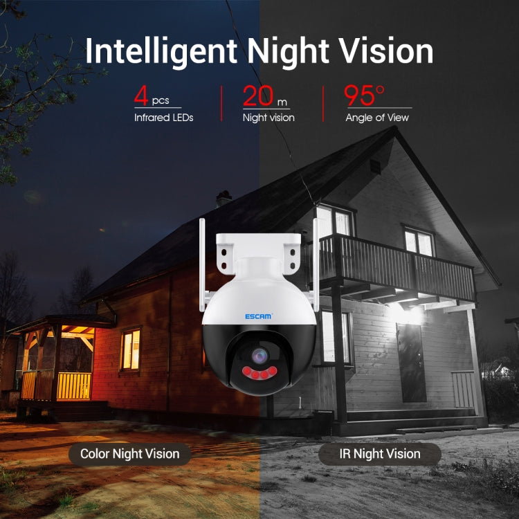 ESCAM QF300 3MP Smart WiFi IP Camera Support AI Humanoid Detection/Auto Tracking/Cloud Storage/Two-way Voice Night Vision Reluova