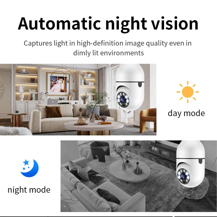 A6 2MP HD Light Bulb WiFi Camera Support Motion Detection/Two-way Audio/Night Vision/TF Card