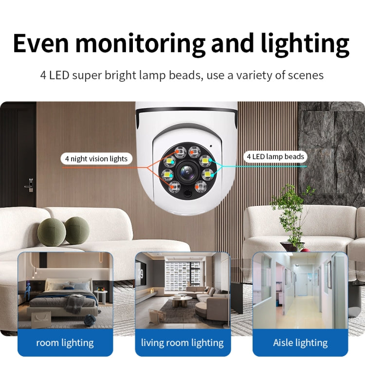 A6 2MP HD Light Bulb WiFi Camera Support Motion Detection/Two-way Audio/Night Vision/TF Card-Reluova