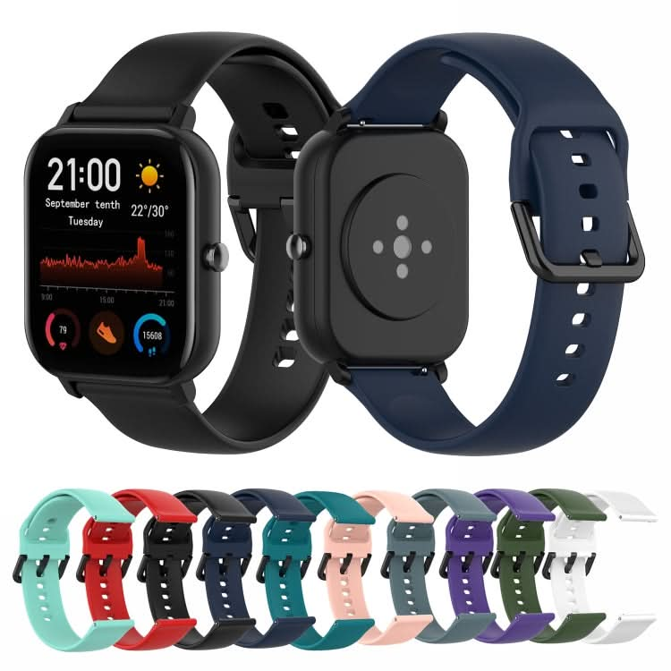 For Amazfit GTS4 Mini Solid Color Soft Silicone Watch Band