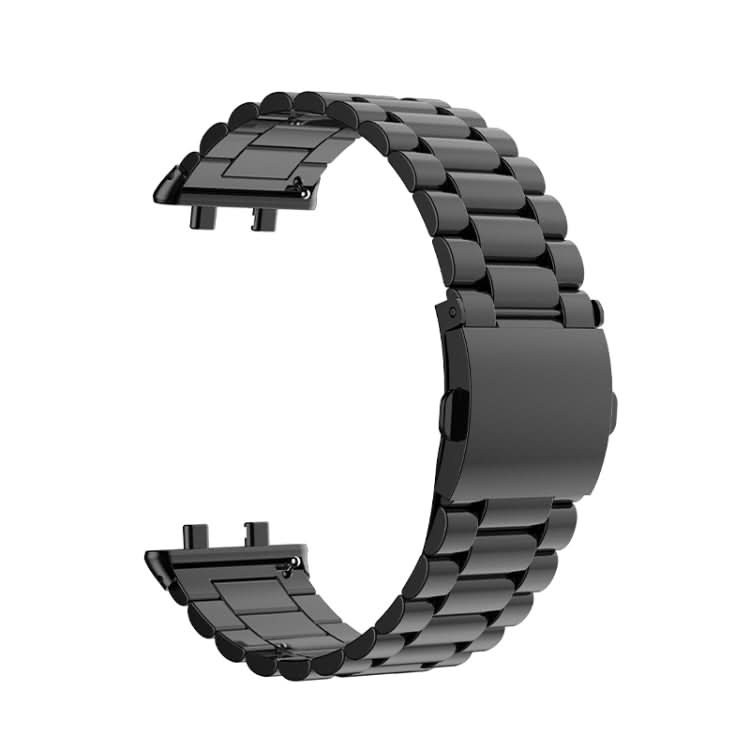 Three-bead Flat Buckle Stainless Steel Watch Band