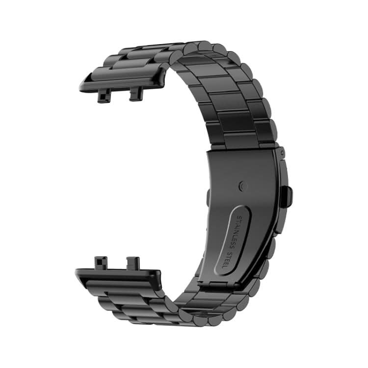 Three-bead Flat Buckle Stainless Steel Watch Band