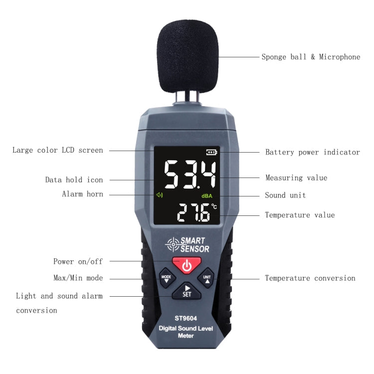 SmartSensor dB Decibel Detector Audio Tester