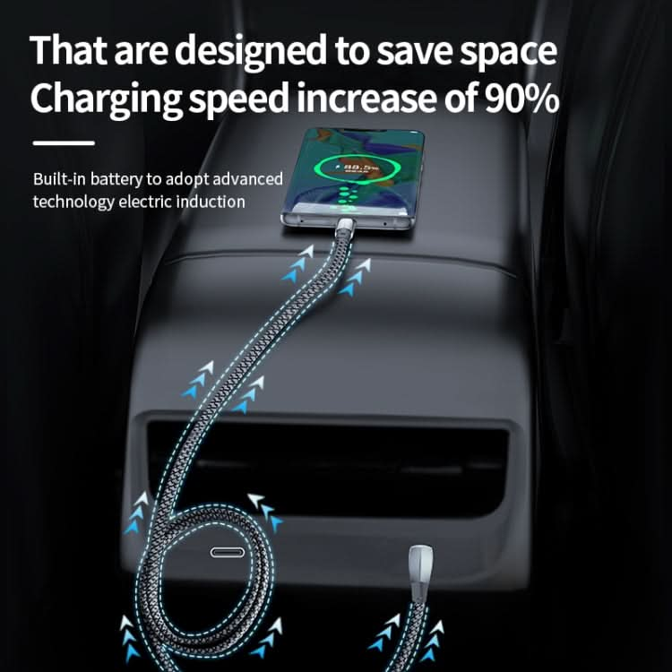 3A USB-C/Type-C to 8 Pin Elbow Fast Charge Data Cable