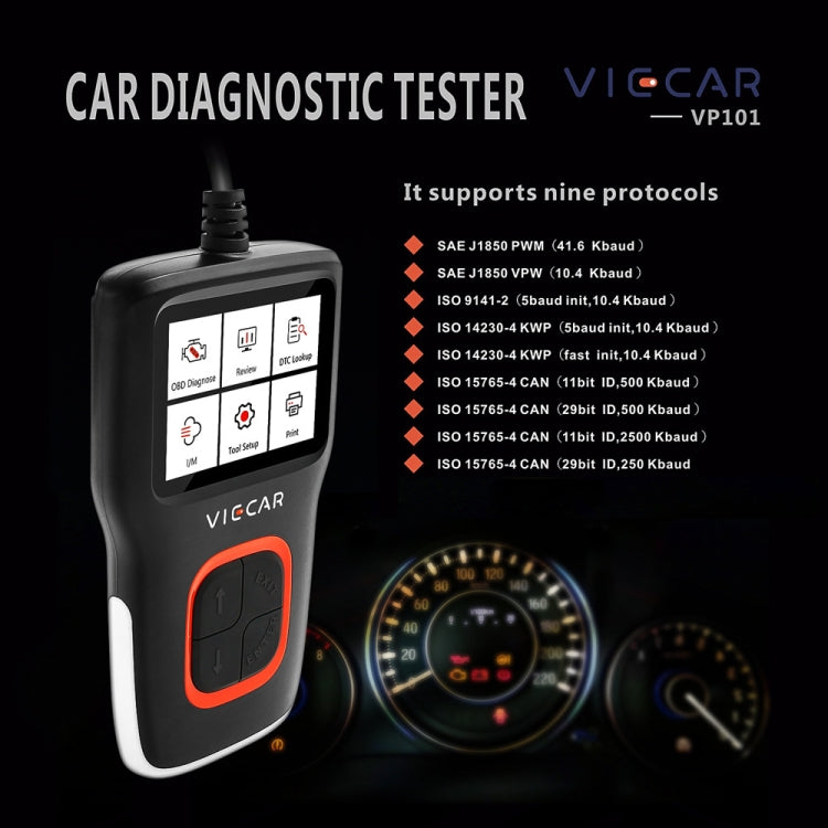 Viecar VP101 Car Code Reader OBD2 Analyzer Diagnostic Scanner ÎҵÄÉ̵ê