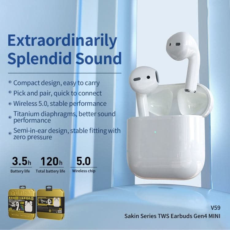 WEKOME V59 Four-Generation Mini Bounty Series True Wireless Stereo Bluetooth Earphone