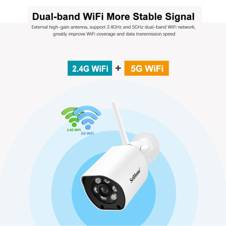 SriHome SH034C 4.0MP AI Humanoid Tracking WiFi Outdoor Surveillance Camera Reluova