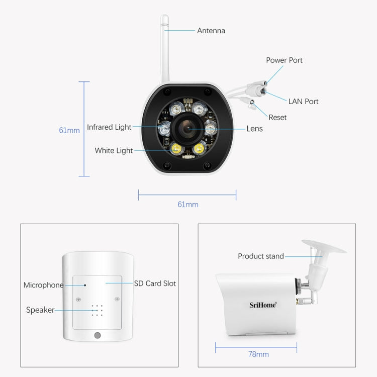 SriHome SH034C 4.0MP AI Humanoid Tracking WiFi Outdoor Surveillance Camera Reluova