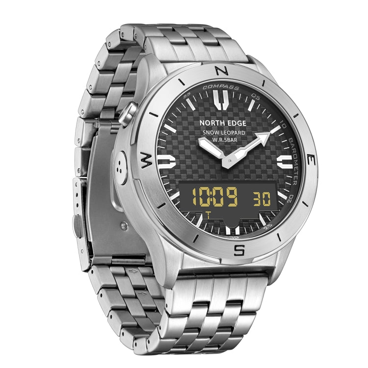 NORTH EDGE Snow-Leopard Outdoor Waterproof Men Multifunction Stainless Steel Strap Smart Watch