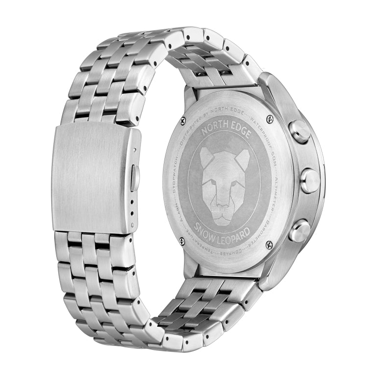 NORTH EDGE Snow-Leopard Outdoor Waterproof Men Multifunction Stainless Steel Strap Smart Watch