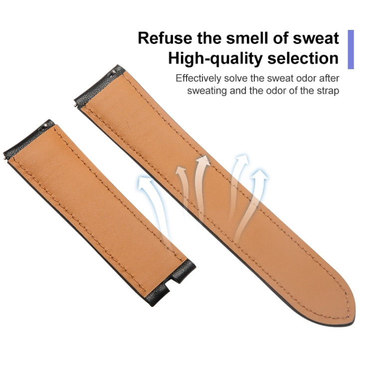 For Samsung Galaxy Watch5 40mm / 44mm Plain Weave Genuine Leather Watch Band