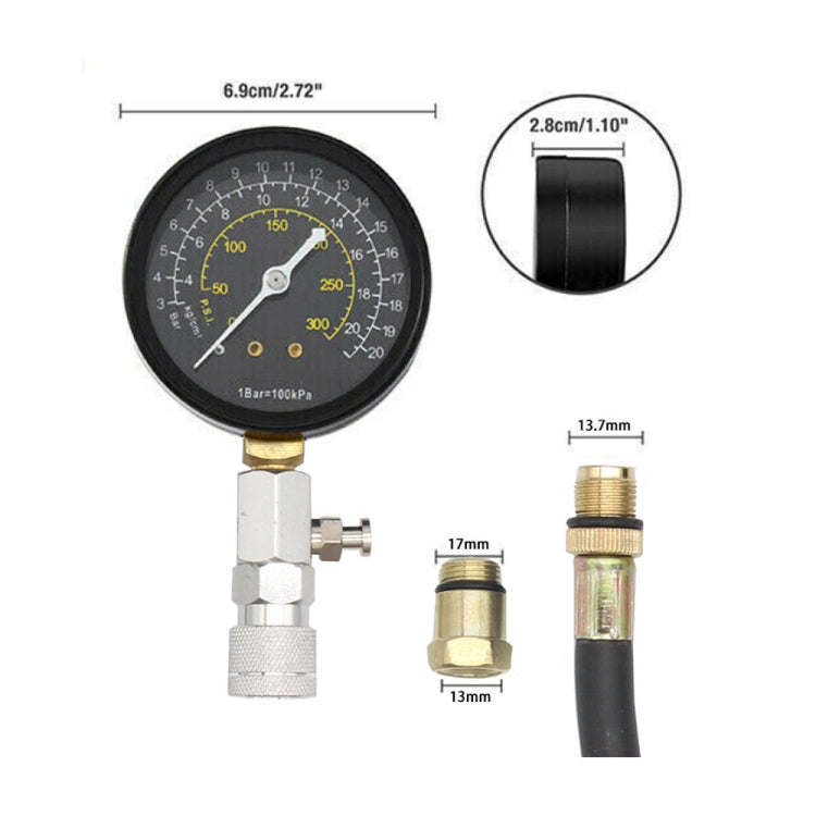 Car Engine Cylinder Compression Test Pressure Gauge