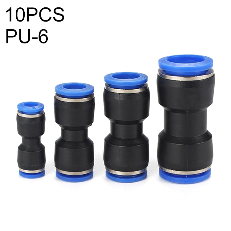 LAIZE 10pcs PU Plastic Straight Pneumatic Quick Fitting Connector