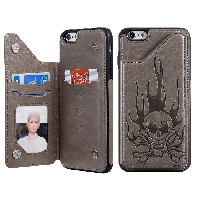 Skull Head Embossing Pattern Shockproof Protective Case with Holder & Card Slots & Wallet, Series 3 My Store