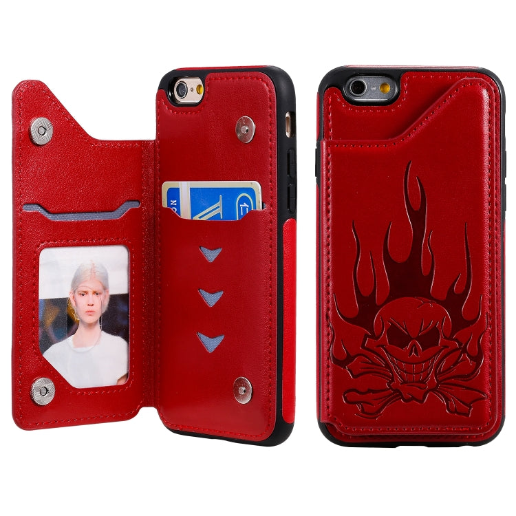 Skull Head Embossing Pattern Shockproof Protective Case with Holder & Card Slots & Wallet, Series 3 My Store