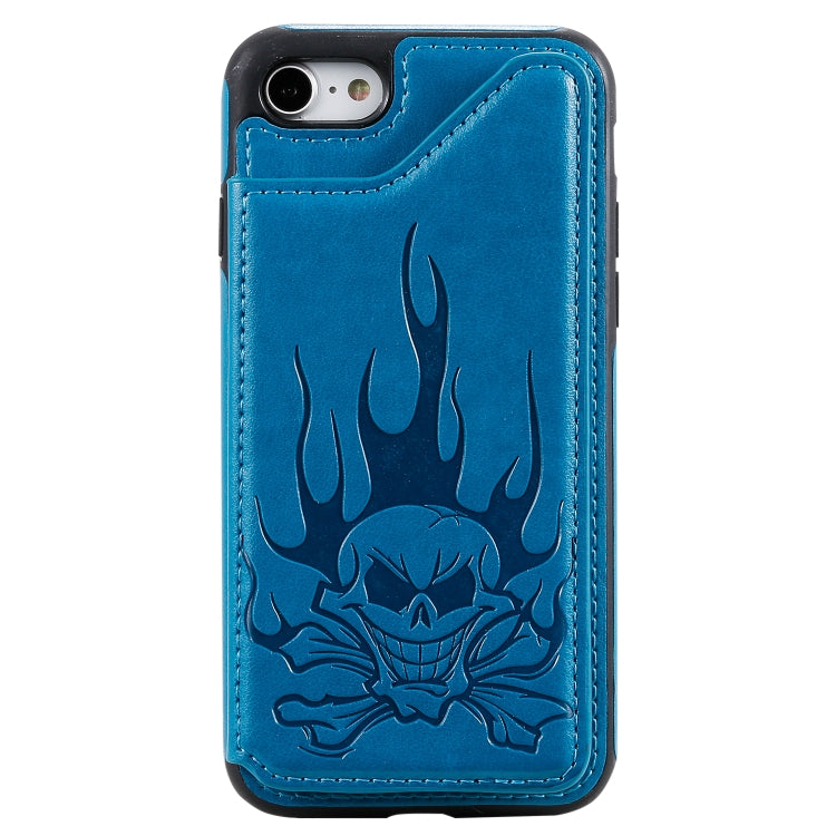 Skull Head Embossing Pattern Shockproof Protective Case with Holder & Card Slots & Wallet, Series 4