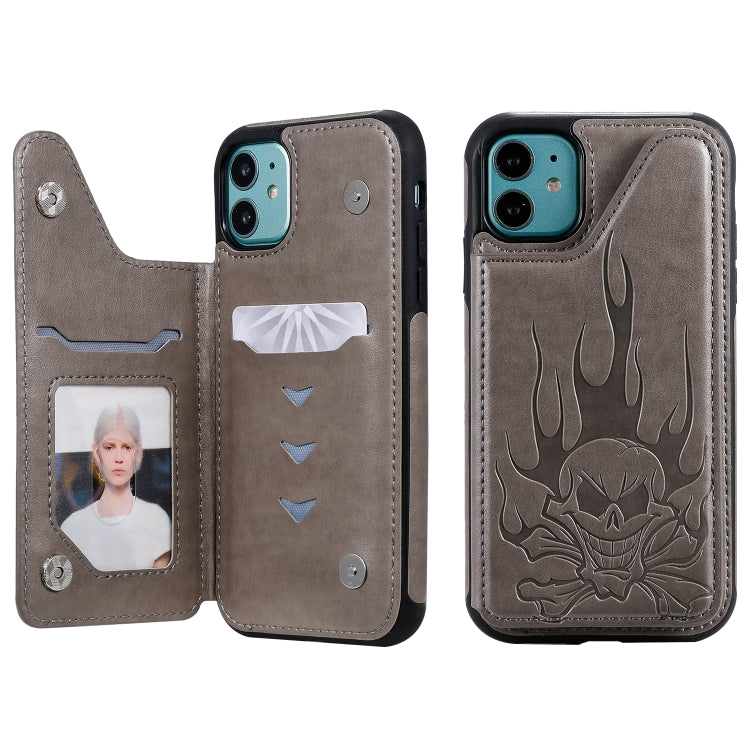 Skull Head Embossing Pattern Shockproof Protective Case with Holder & Card Slots & Wallet, Series 1 My Store