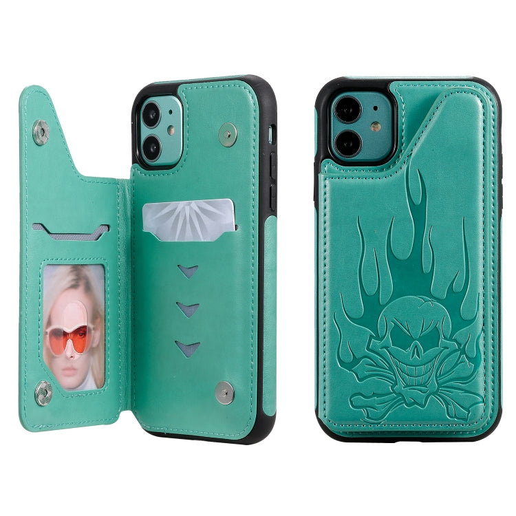 Skull Head Embossing Pattern Shockproof Protective Case with Holder & Card Slots & Wallet, Series 1 My Store