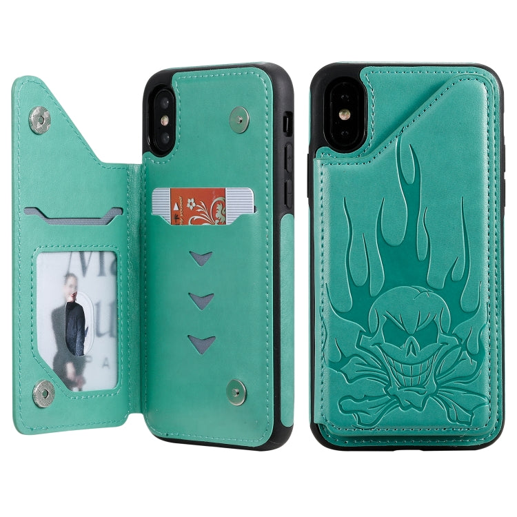 Skull Head Embossing Pattern Shockproof Protective Case with Holder & Card Slots & Wallet, Series 4 My Store