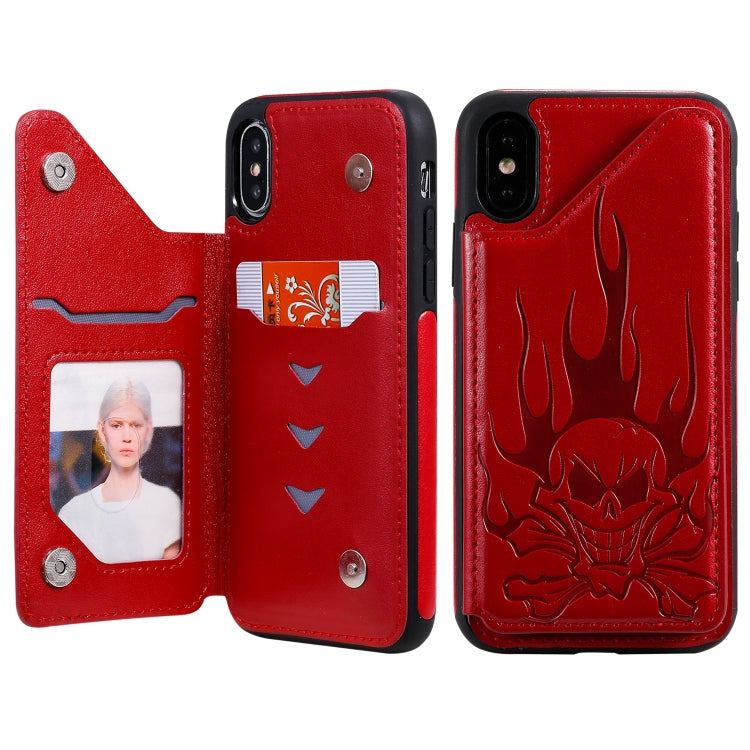 Skull Head Embossing Pattern Shockproof Protective Case with Holder & Card Slots & Wallet, Series 4 My Store