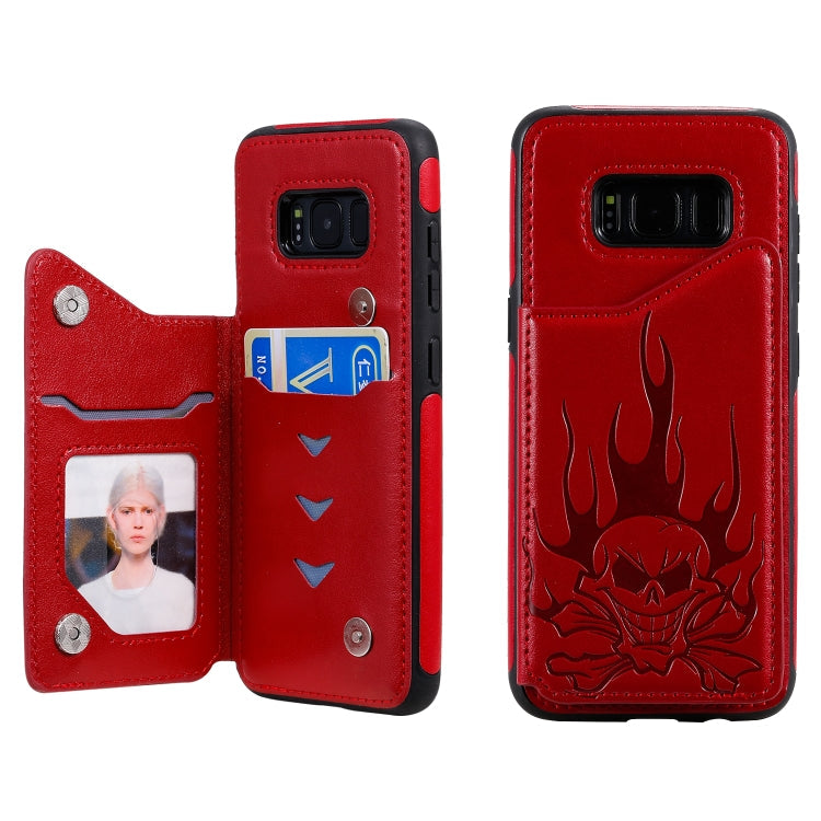 Skull Head Embossing Pattern Shockproof Protective Case with Holder & Card Slots & Wallet, Series 4