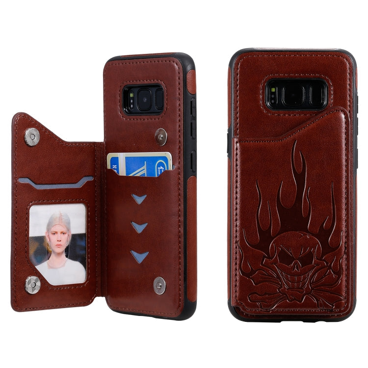 Skull Head Embossing Pattern Shockproof Protective Case with Holder & Card Slots & Wallet, Series 4